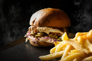 Chicken burger at Desperados in Kavos